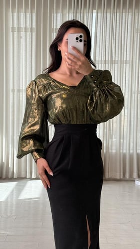 فستان انيق وناعم الاوغنزا مع كريب الاسترتش