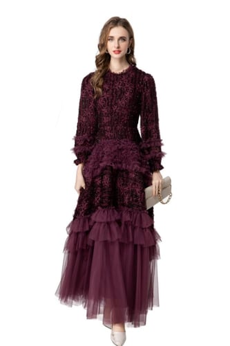 فستان طويل سهرة تل طبقات