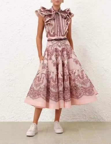 طقم تيور بناتي قطعتين انيق بطبعات غجريه