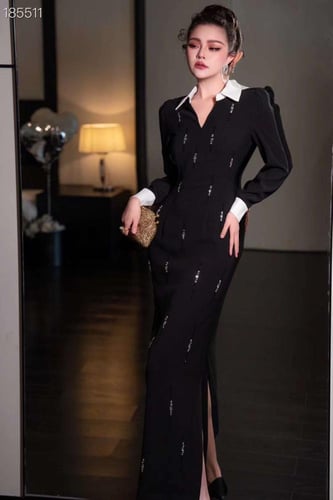 فستان كريب طويل