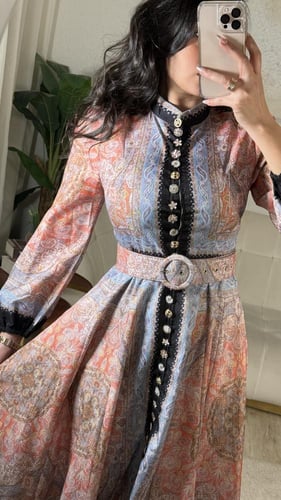 فستان بناتي ميدي فخم الخامه كتان مورد