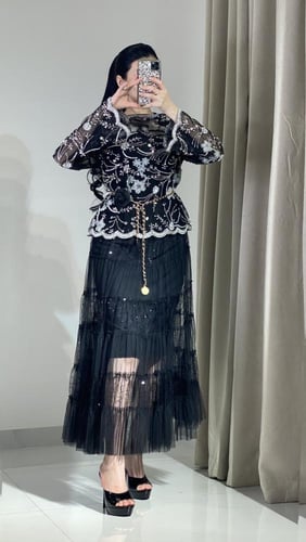 فستان طويل سهرة فخم قطعتين