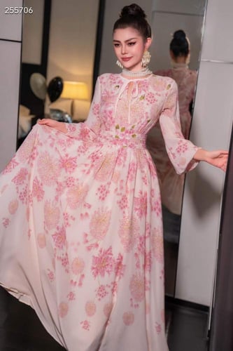 فستان بناتي مورد انيق