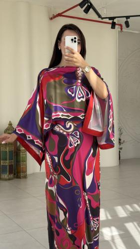 فستان طويل حرير استرتش فخم وانيق