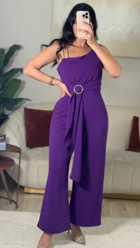 جمسوت نسائي انيق مزين بخطوط الكريستال على الكتف ال...