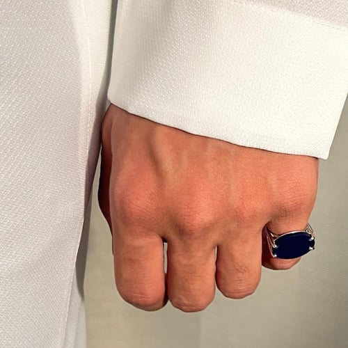 خاتم هايل(كحلي) - فضة عيار 925