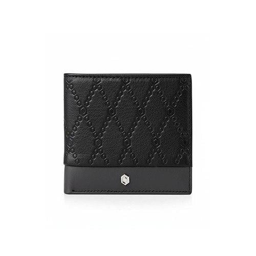 محفظة جلدية رفيعة بتصميمين من الجلد باللونين الأسو...