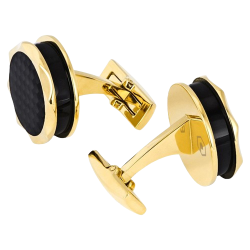 بيكاسو اند كو ازرار اكمام ستيل مطلي ذهبي-اسود PCRD...