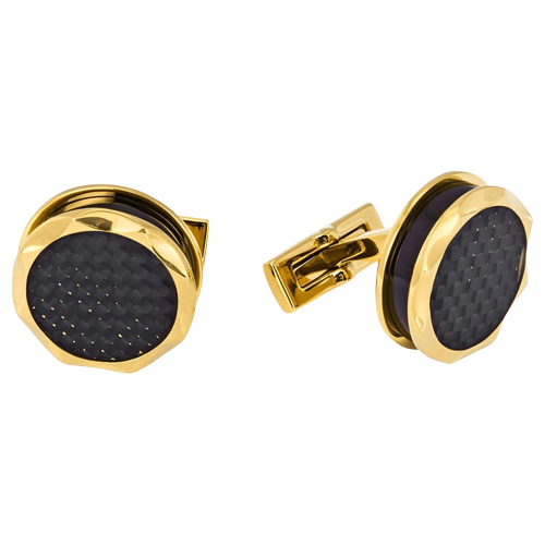 بيكاسو اند كو ازرار اكمام ستيل مطلي ذهبي-اسود PCRD...