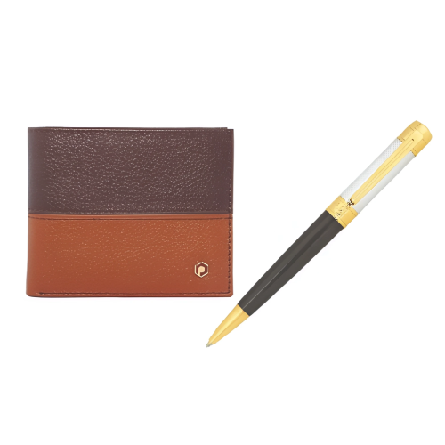 بيكاسو اند كو طقم ثنائي قلم ومحفظة جلد ثنائي اللون...