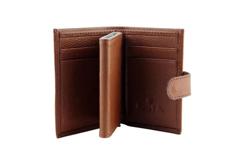 حامل بطاقات الجلد من بيكاسو اند كو مع نظام تمرير م...