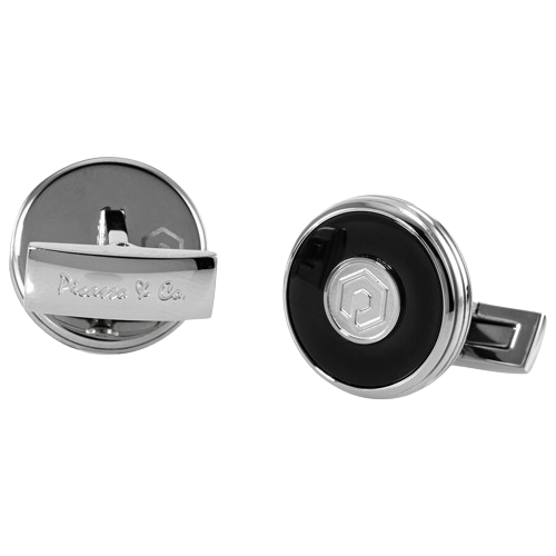 بيكاسو اند كو ازرار اكمام ستيل مطلي فضي-اسود PCFRD...