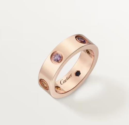 خاتم لوف عريض مع فل احجار طبيعيه ملونه GARNETS, AM...