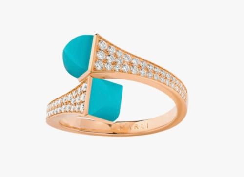 خاتم كليو الماس وحجر - الحجم الوسط