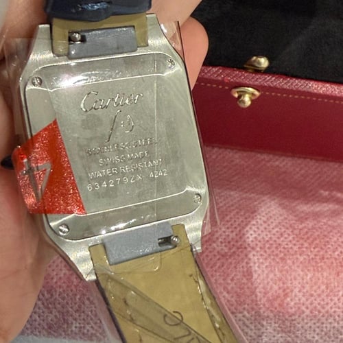 ساعة SANTOS-DUMONT الحجم الصغير مع ستراب كحلي واسو...