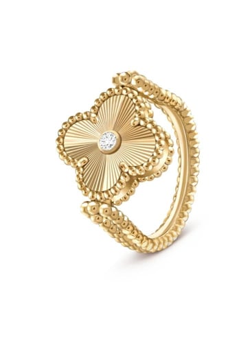 خاتم الورده بوجهين حجر وذهب