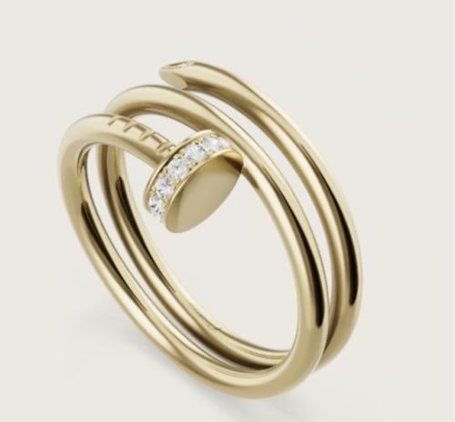 خاتم المسمار الدبل مع الماس