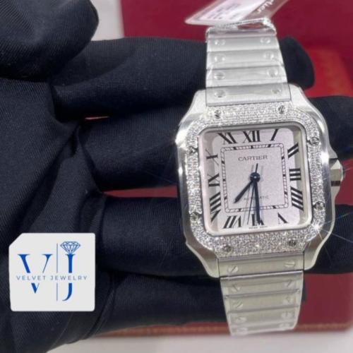 ساعة SANTOS DE ستيل بألماس