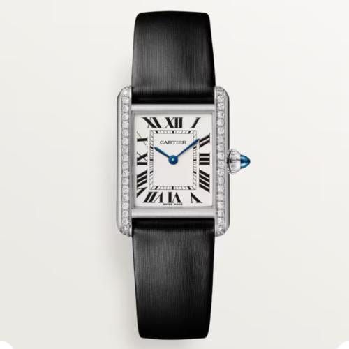 ساعة كارتييه تانك ستيل مع الماس