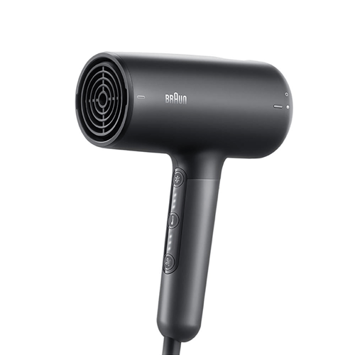 براون مجفف شعر أيوني أسود مع موزع تجعيد وفوهة تجفي...