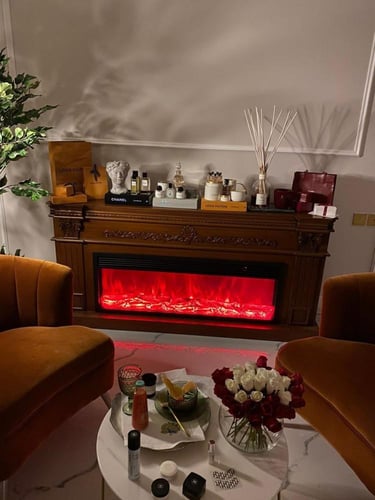 مدفأة ديكور خشبية أنيقة