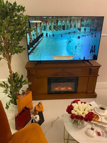 مدفأة ديكور خشبية مودرن