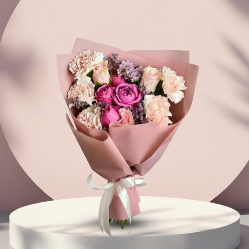 باقة الورد الزهري