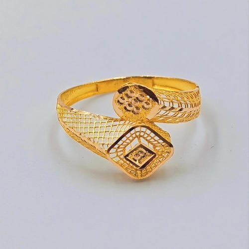 خاتم عيار 21 - 21k Ring with Rose Flower