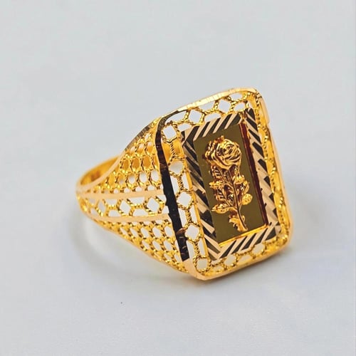 خاتم عيار 21 - 21k Ring with Rose Flower