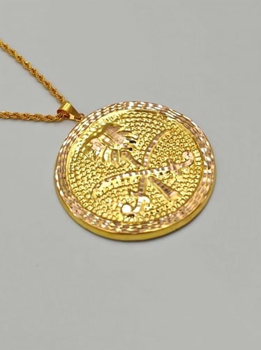 Saudi Logo necklace 21k Gold - عقد ذهب شعار السعود...