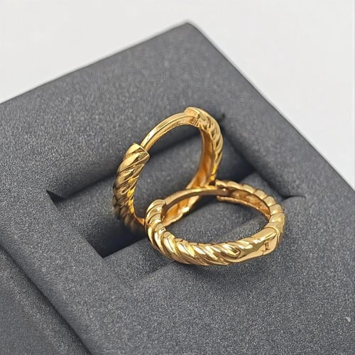 18k Gold Earrings - حلق ذهب عيار 18