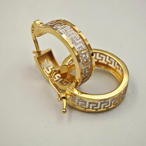 حلق ذهب عيار 18 - 18k Gold Earrings