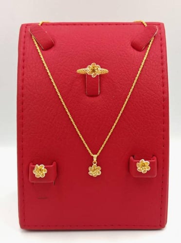 Set Flower set 21k Gold - طقم ورد ذهب عيار 21