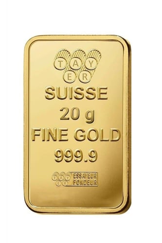 سبيكة ذهب عيار 24-20جرام