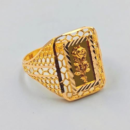 خاتم عيار 21 - 21k Ring with Rose Flower