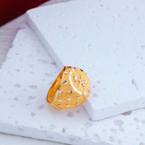 خاتم عيار 21 شعار السعودية - 21K Saudi logo Ring