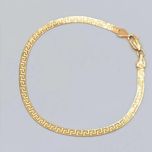 18K Gold Flat Bracelet - إسوارة ذهب عيار 18