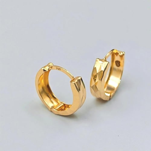 18k Gold Earrings - حلق ذهب عيار 18