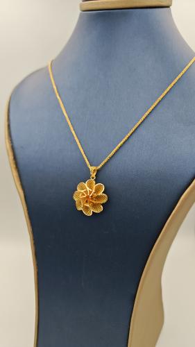 عقد عيار 21 - Necklace 21k Flower Shape