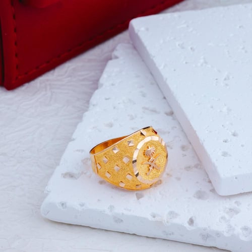 خاتم عيار 21 شعار السعودية - 21K Saudi logo Ring