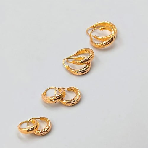 حلق عيار 21 بـ 4 مقاسات - 21K Earrings in 4 sizes