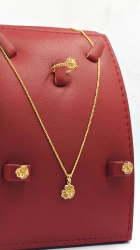 21k Set flower shape - طقم ذهب عيار 21 شكل وردة