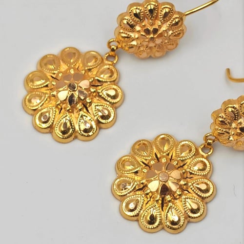 حلق ذهب عيار 21 - 21K Gold Earrings