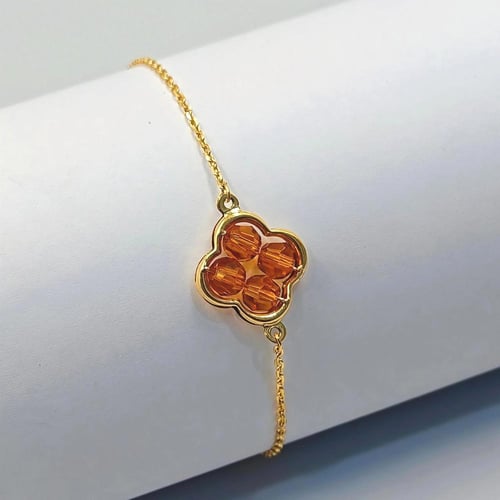 18K Gold Bracelet with colored design