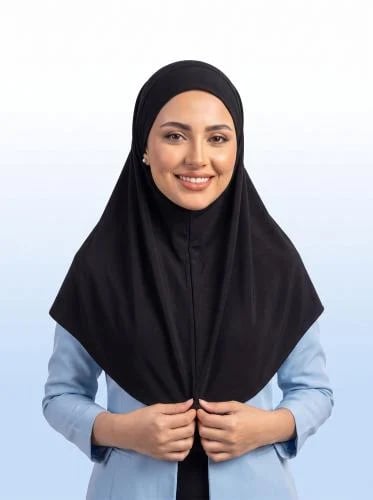 حجاب عاملات تغطية كاملة - أبيض وأسود