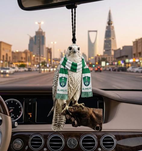 تعليقه الصقر بشعار الاهلي