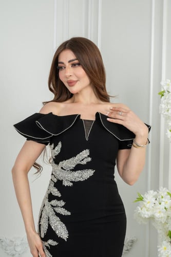 فستان سهرة كلفة جنب