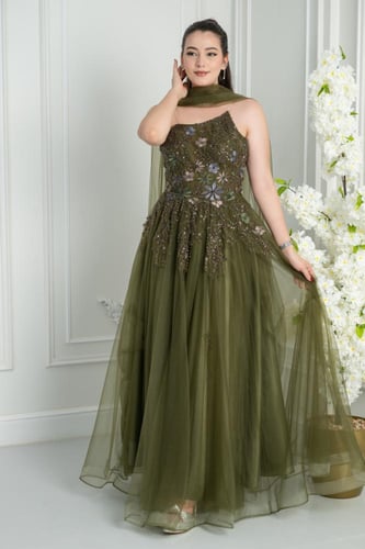 فستان سهرة زيتي مايل