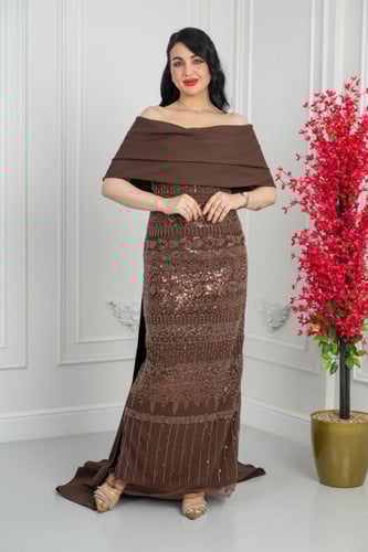 فستان سهره بني