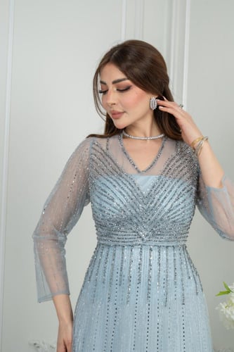 فستان سهرة فصوص